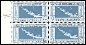 1930 - 7,70 lire Crociera Balbo, blocco di ... 