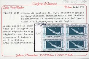 1930 - 7,70 lire Crociera Balbo, ... 