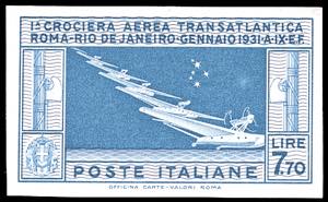 1930 - 7,70 lire Crociera Balbo, prova ... 