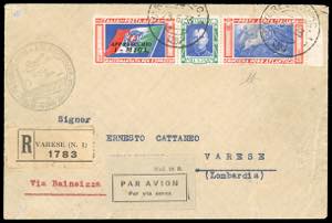 1933 - 5,25 + 19,75 lire Trittico I-MIGL ... 