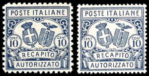 1928 - 10 cent., un esemplare dent. 11 e uno ... 