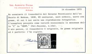 1859 - 20 cent. nero violaceo ... 