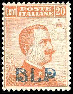 1921 - 20 cent., soprastampa BLP del I tipo ... 