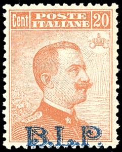 1922 - 20 cent., soprastampa BLP del II tipo ... 