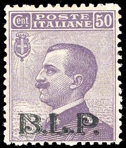 1922 - 50 cent., soprastampa BLP del II tipo ... 