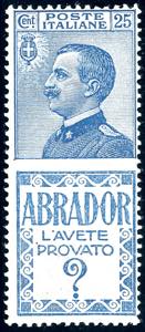 1924 - 25 cent. Abrador (4), nuovo, gomma ... 