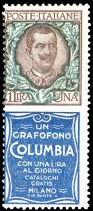 1924 - 1 lira Columbia (19), nuovo, gomma ... 
