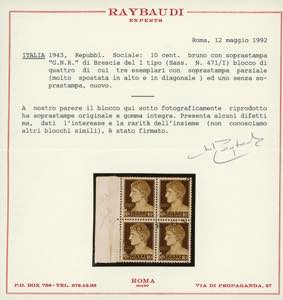 1943 - 10 cent. soprastampa G.N.R. ... 