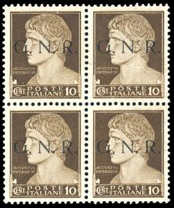 1943 - 10 cent., soprastampa G.N.R. di ... 