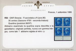 1943 - 35 cent. soprastampa G.N.R. ... 