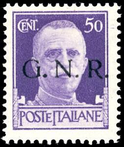 1943 - 50 cent., soprastampa G.N.R. di ... 