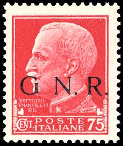 1943 - 75 cent., soprastampa G.N.R. di ... 