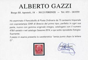 1943 - 75 cent., soprastampa ... 