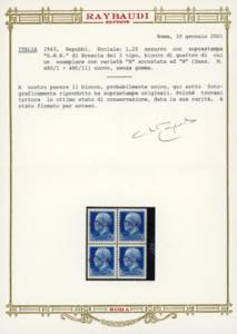 1943 - 1,25 lire, soprastampa ... 