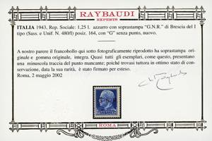 1943 - 1,25 lire, soprastampa ... 