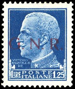 1943 - 1,25 lire, soprastampa G.N.R. di ... 