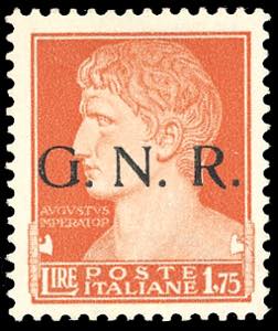 1943 - 1,75 lire, soprastampa G.N.R. di ... 