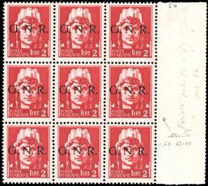 1943 - 2 lire, soprastampa G.N.R. di ... 