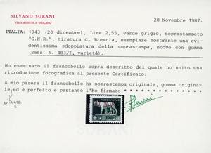 1943 - 2,55 lire, soprastampa ... 