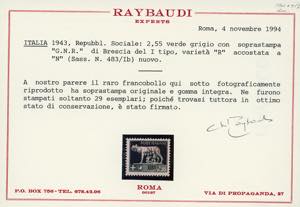 1943 - 2,55 lire, soprastampa ... 