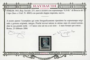 1943 - 25 lire, soprastampa G.N.R. ... 