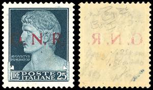 1943  - 25 lire, soprastampa G.N.R. di ... 