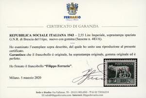 1943 - Soprastampa G.N.R. di ... 