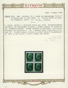 1943 - 25 cent., soprastampa di ... 