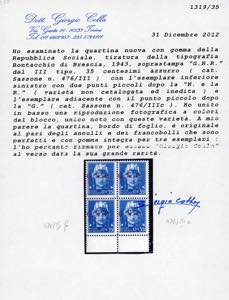 1943 - 35 cent., soprastama G.N.R. ... 