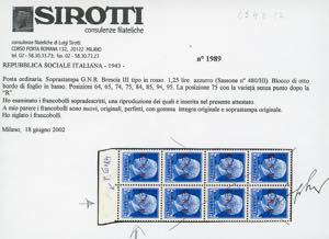 1943 - 1,25 lire, soprastampa ... 