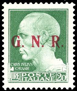 1943 - 20 lire, soprastampa G.N.R. di ... 
