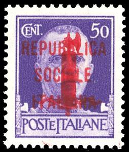 1944 - 50 cent. doppia soprastampa di ... 