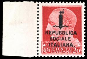 1944 - 20 cent. carminio soprastampato ... 
