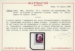 1944 - 50 lire, soprastampato ... 