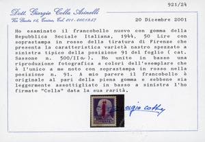 1944 - 50 lire, soprastampato ... 