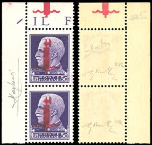 1944 - 50 lire, soprastampato fascio in ... 