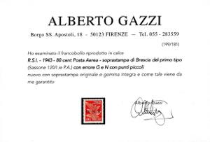 1943 - 80 cent., soprastampa ... 