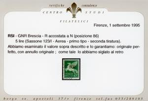 1943 - 5 lire, soprastampa G.N.R. ... 