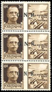 1943 - 30 cent. Marina, soprastampa G.N.R. ... 