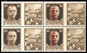 1944 - 30 cent. Marina soprastampato fascio, ... 