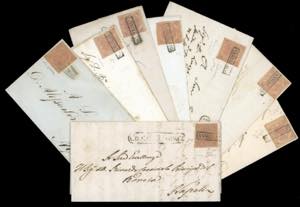 1858/59 - Interessante insieme di nove ... 