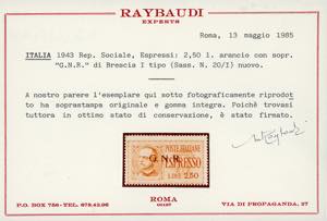 1943 - 2,50 lire, soprastampa ... 
