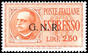 1943 - 2,50 lire, soprastampa G.N.R. di ... 