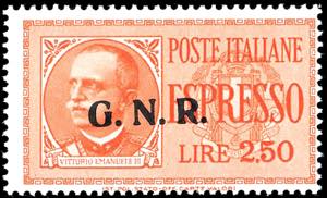 1943 - 2,50 lire, soprastampa G.N.R. di ... 
