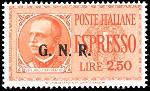 1943 - 2,50 lire, soprastampato G.N.R. di ... 