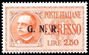 1943 - 2,50 lire, soprastampa G.N.R. di ... 