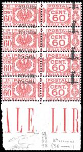 1944 - 60 cent., striscia verticale di ... 