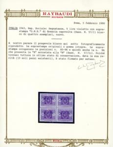 1943 - Soprastampati G.N.R. di ... 