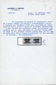 1943 - 5 lire, soprastampa G.N.R. ... 