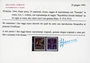 POSTA AEREA 1944 - 50 cent. e 1 ... 